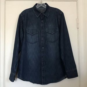 Banana Republic Dark Washed Jean Button-Down